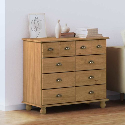 Komoda ASKIM Brązowy 91 x 40 x 79 cm Lite drewno sosnowe na Arena.pl