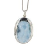 Naszyjnik - Zawieszka z larimarem owalnym na łańcuszku 1