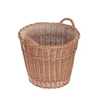 Wiklinowy Okrągły Kosz z Obszyciem Jutowym Ø50 H36 cm