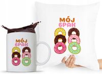 Zestaw Poduszka + Kubek Śmieszny Zabawny Prezent Z Nadrukiem Ze Zdjęciem
