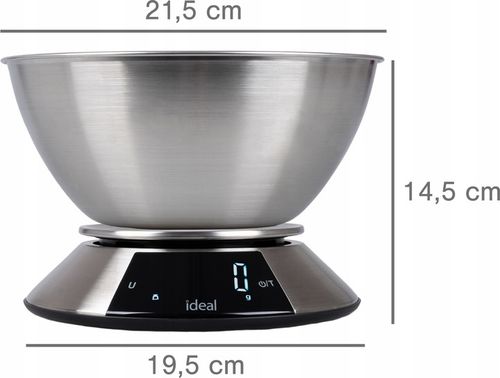 Waga kuchenna IDEAL elektroniczna z MISKĄ PRECYZYJNA DOTYKOWY PANEL na Arena.pl