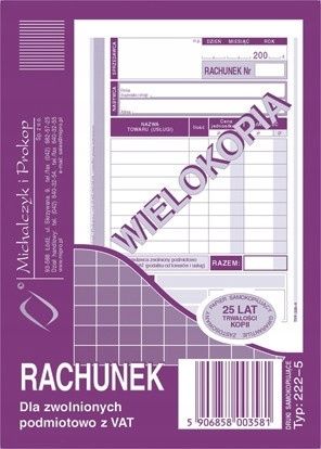 RACHUNEK A6 WIELOKOPIA 222-5 zdjęcie 1