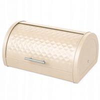 BEŻOWY Chlebak JEDNOCZĘŚCIOWY METALOWY Solidny Duży Chlebak 38x25x20cm
