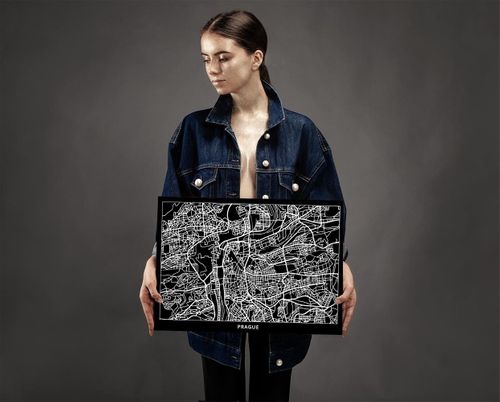 Obraz na płótnie – Canvas, plan miasta Praga 90x60 na Arena.pl