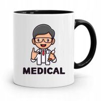 Kubek Czarny Dla Doktora Lekarza Medyka Medical Z Nadrukiem Ze Zdjęciem