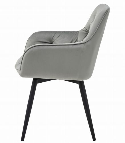 Krzesło JORK360 - aksamit srebrno-szary / nogi czarne x 1 na Arena.pl