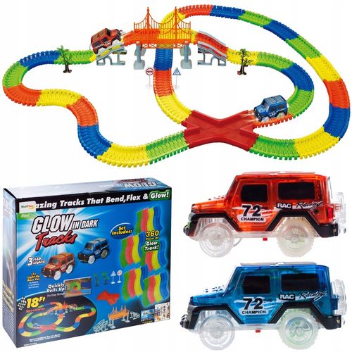 TOR WYGINANY MAGICZNY DLA DZIECI ŚWIECĄCE AUTA SAMOCHODZIKI 360 EL KOLEJKA na Arena.pl