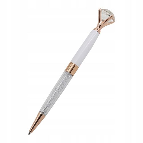 długopis Z DIAMENTEM i KRYSZTAŁKAMI biały damski na Arena.pl