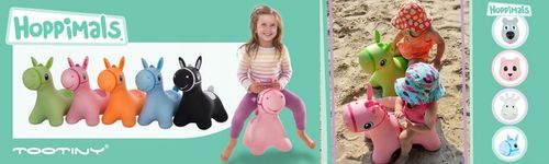 Skoczek gumowy Tootiny Hoppimals Skoczek dla dzieci z pompką KONIK różowy na Arena.pl