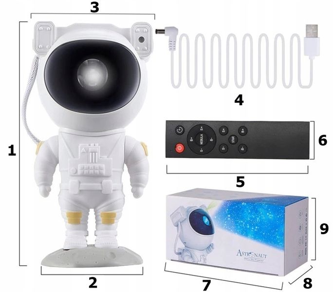 Projektor GWIAZD Lampka nocna ASTRONAUTA + PILOT zdjęcie 8