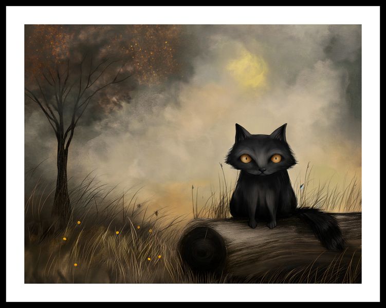 Plakat 65x50cm Czarny Kot zdjęcie 3