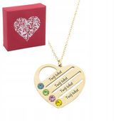 Naszyjnik STAL chirurgiczna 316L personalizowany imiona SERCE cyrkonie