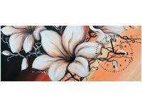 100X40CM ZEGAR ZEGAR OBRAZ MAGNOLIA SUNSET KWIATY ZACHÓD SŁOŃCA OBRAZ