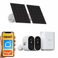 ZESTAW 2x Kamera solarna zewnętrzna bezprzewodowa WIFI Pamięć 32GB + Panele