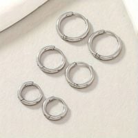 KOLCZYKI ZE STALI CHIRURGICZNEJ KÓŁKA 3 PARY SREBRNE 8,10,12 MM