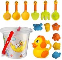 Zestaw Zabawek do Piasku dla Dzieci 14 Elementów Foremki Wiaderko Plaża