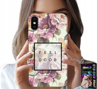 ETUI DO IPHONE X / XS - KWIATISTY WZÓR, MODNE DAMSKIE + SZKŁO