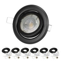 Zestaw 6x oprawa LUMO1 mat czarny + LED GU10 5W neutralna biała PREMIUM