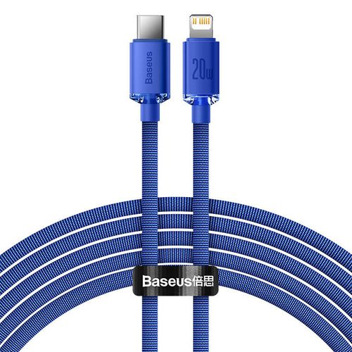 kabel usb-c do lightning baseus crystal shine, 20w, pd, 2m (niebieski) na Arena.pl