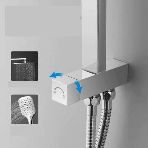 System prysznicowy KOMIRO kwadratowy 30x30 cm z deszczownicą (z defektem) na Arena.pl
