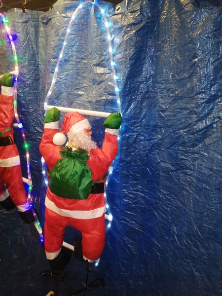 Mikołaj Na Świecącej Drabinie Led 90Cm Biała Led zdjęcie 4