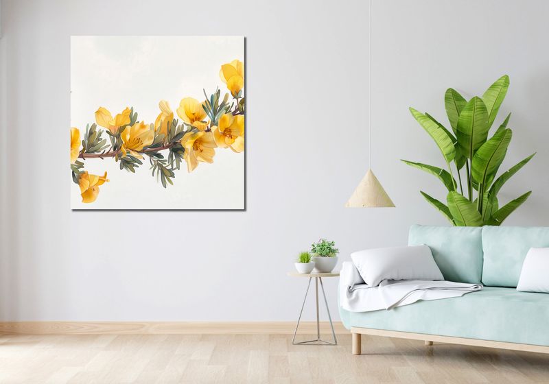Obraz 100x100cm Żółte Kwiaty zdjęcie 2