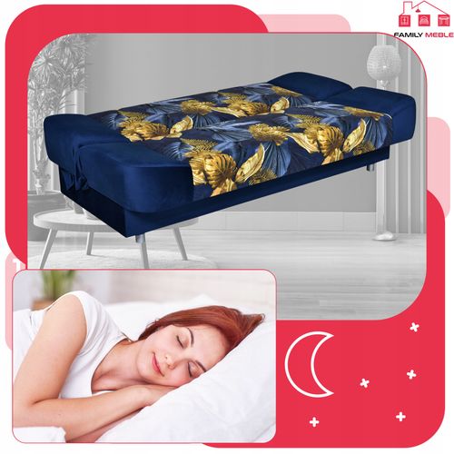 Kanapa sofa Sara Print Duo rozkładana wersalka spania bonell łóżko na Arena.pl