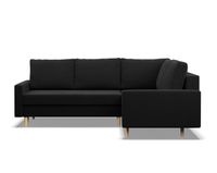 Duży narożnik, prawy, MILO, mikrofaza, 223x172x92 cm, czarny