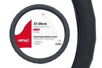 Pokrowiec na kierownicę rozmiar 37-39cm CZARNA TŁOCZONA