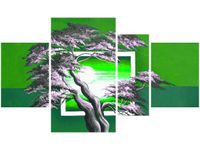 OBRAZ GREEN SUNSET NATURA