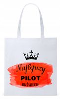 Torba Biała Eco Shopper Dla Pilota Z Nadrukiem Ze Zdjęciem