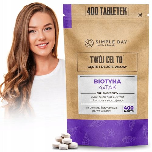 BIOTYNA Z NATURALNYM KRZEMEM NA WŁOSY SKÓRĘ PAZNOKCIE - 400 TABLETEK na Arena.pl