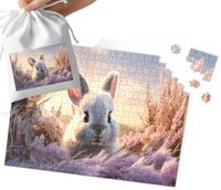 PUZZLE TRADYCYJNE - SŁODKI KRÓLICZEK KRÓLIK WZORY PREZENT 120el + WORECZEK