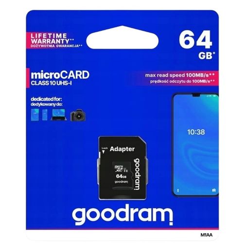 GOODRAM 64GB microSDXC class 10 UHS I + adapter na Arena.pl