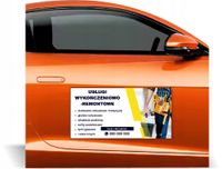 Magnes na samochód reklama magnetyczna 60x30 USŁUGI WYKOŃCZENIOWO REMONTOWE