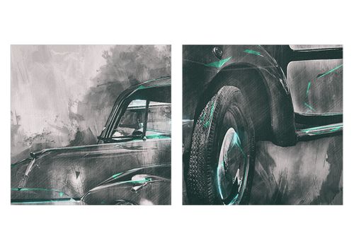 Obraz Na Płótnie - Samochód Retro  - 40X40 Cm - Ac40X40-3834 na Arena.pl
