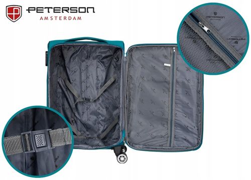 Walizka miękka na 4 kółkach ŚREDNIA pojemna solidna bagaż PETERSON na Arena.pl