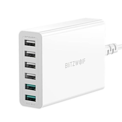 ładowarka 6x usb blitzwolf bw-s15, qc 3.0, 60w (biały) na Arena.pl