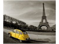 60X50CM ŻÓŁTE AUTKO OBRAZ ŚCIAN DREWNIANE