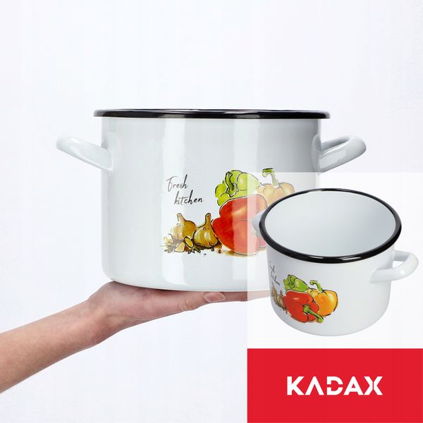 GARNEK GAR EMALIOWANY DUŻY DO ROSOŁU 18cm 3,4 L zdjęcie 9