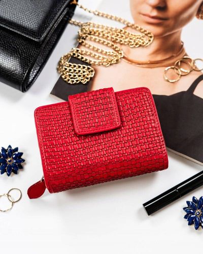 skórzany portfel damski zamykany na zatrzask - rovicky na Arena.pl