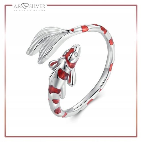 Srebrny Pierścionek Otwarty RYBA KOI S925 na Arena.pl