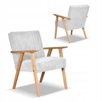 Fotel w stylu PRL retro vintage SOLER Family Meble szary sztruks Anafi