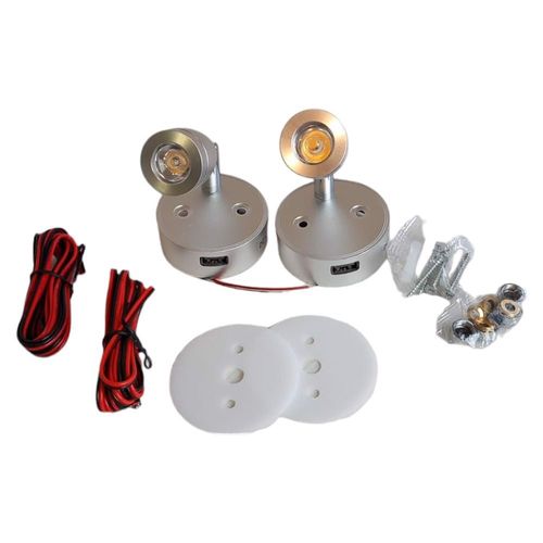 Lampka LED Ścienna 12 V Zestaw 2 szt Srebrne na Arena.pl