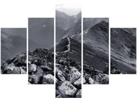 70 100CM OBRAZ 5 ELEM WIDOK GÓRSKI DRUK PŁÓTNO