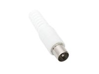 Wtyk antenowy prosty BIAŁY długi