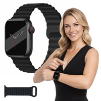 Pasek magnetyczny do Apple Watch 38 40 41mm S10 42mm bransoleta czarny
