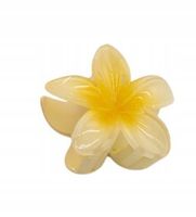 Piękna spinka klamra plastikowa kwiatek hawajski żółty 8cm