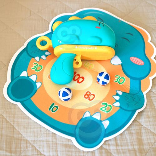 WOOPIE Gra w Rzutki Dart Pistolet Dinozaur na Kulki Rzepy Tarcza Punkty Strzelanie na Arena.pl