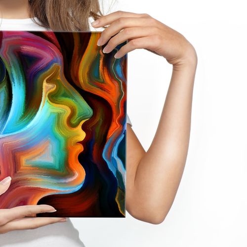Obraz Canvas Twarze Abstrakcyjne Kolorowe 100cm x 70cm na Arena.pl